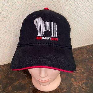 NWOT Otto Big Hairy Dog Baseball Cap Sheepdog  Black White Red One Size Velcro
